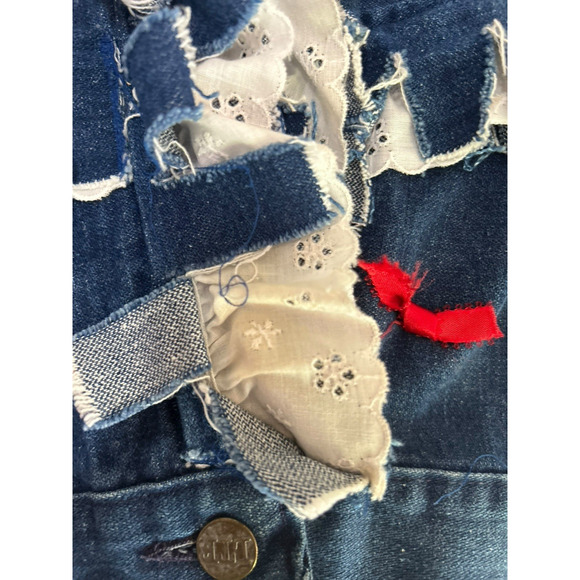Vintage Wrangler Concho Bandana Fringe Denim Vest 14 Girls Patriotic Rodeo - Picture 11 of 11